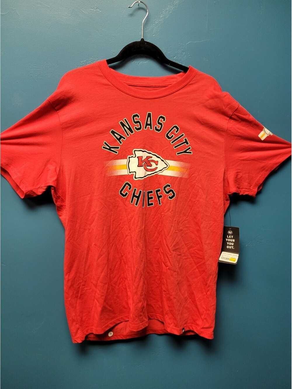 47 Brand Red Kansas City Chiefs NFL Team Graphic T Shirt Womens Xl